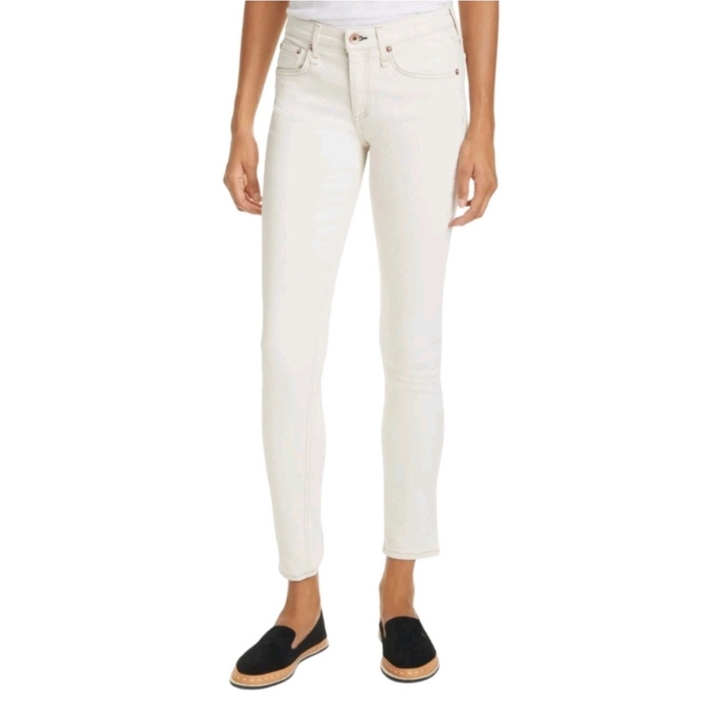 Rag & Bone Womens Jeans Size 27 Ecru Cate Mid Rise Skinny Ankle Stretch Cotton
